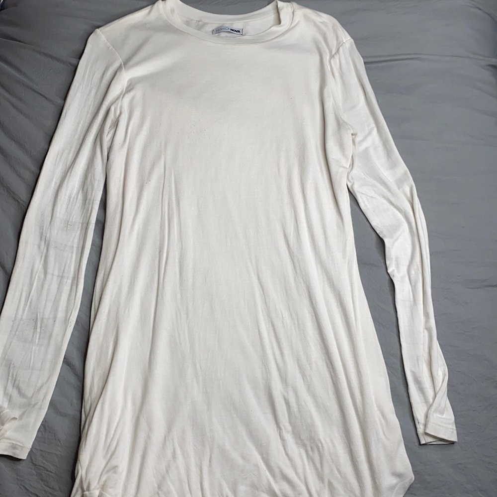 White long sleeve bodycon dress!